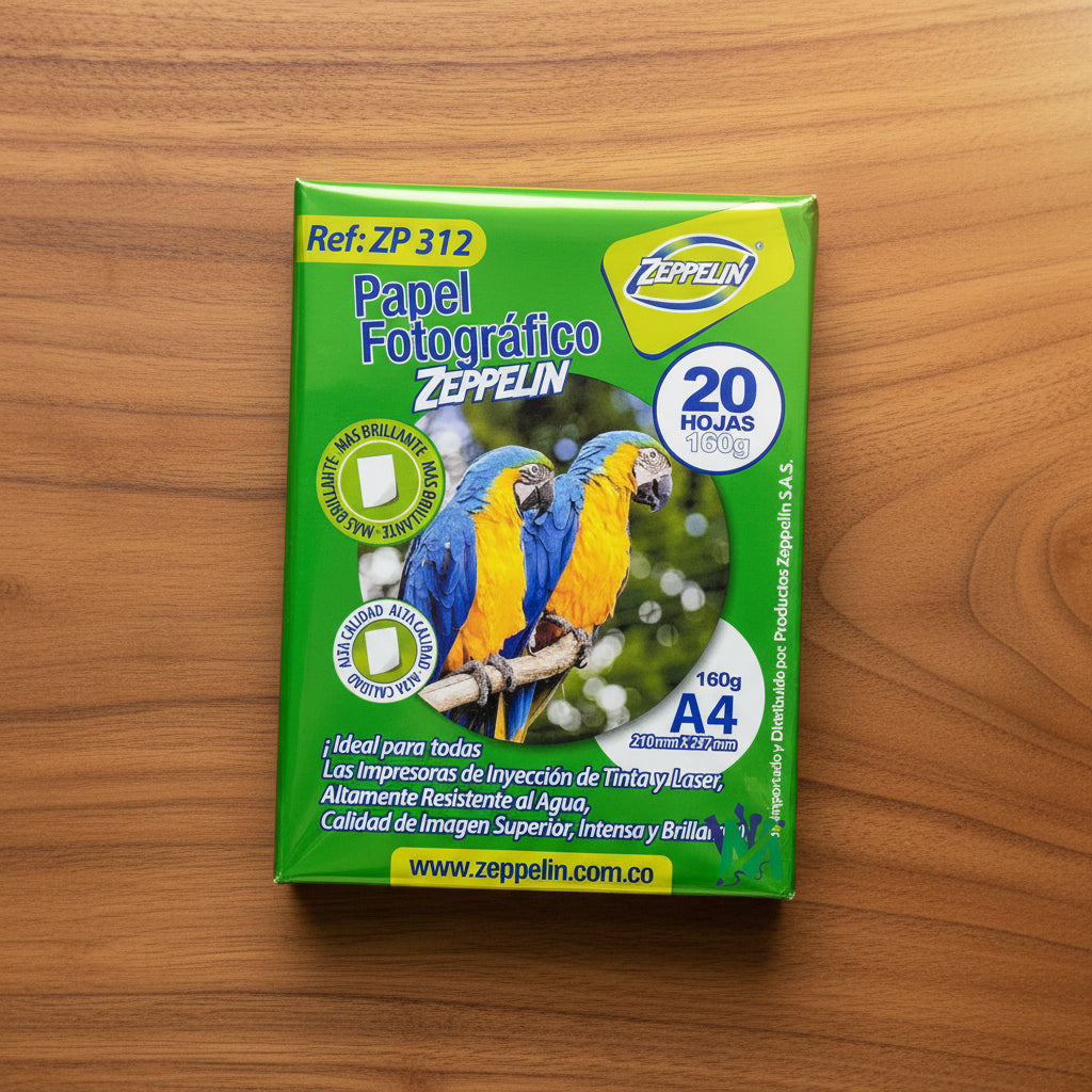 Papel Fotográfico 160gr x20 Hojas Zeppelin | CD 4245