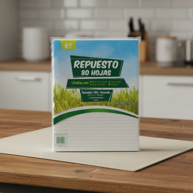 Hojas de Repuesto para Folder 105 x80 Hojas | CD 040695