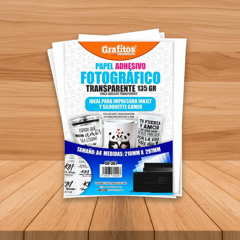 Papel fotografico adhesivo transparente grafitos 135gr | CD 05430