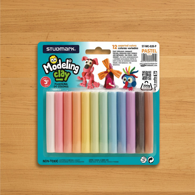 Plastilina 12 barras Studmark modeling Clay | CD 041330