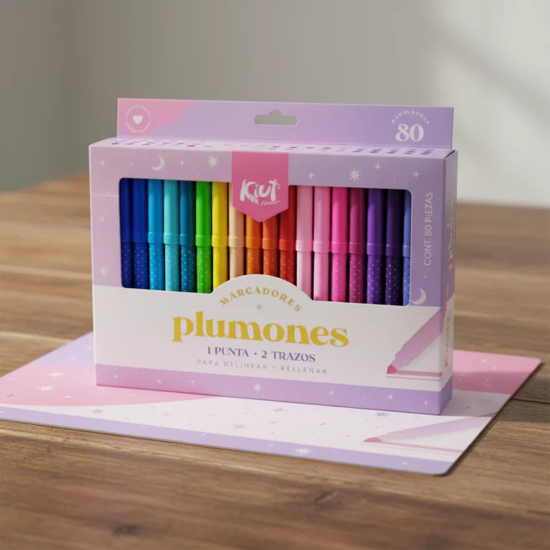 Plumones Kiut x80 Lavable | CD 029104
