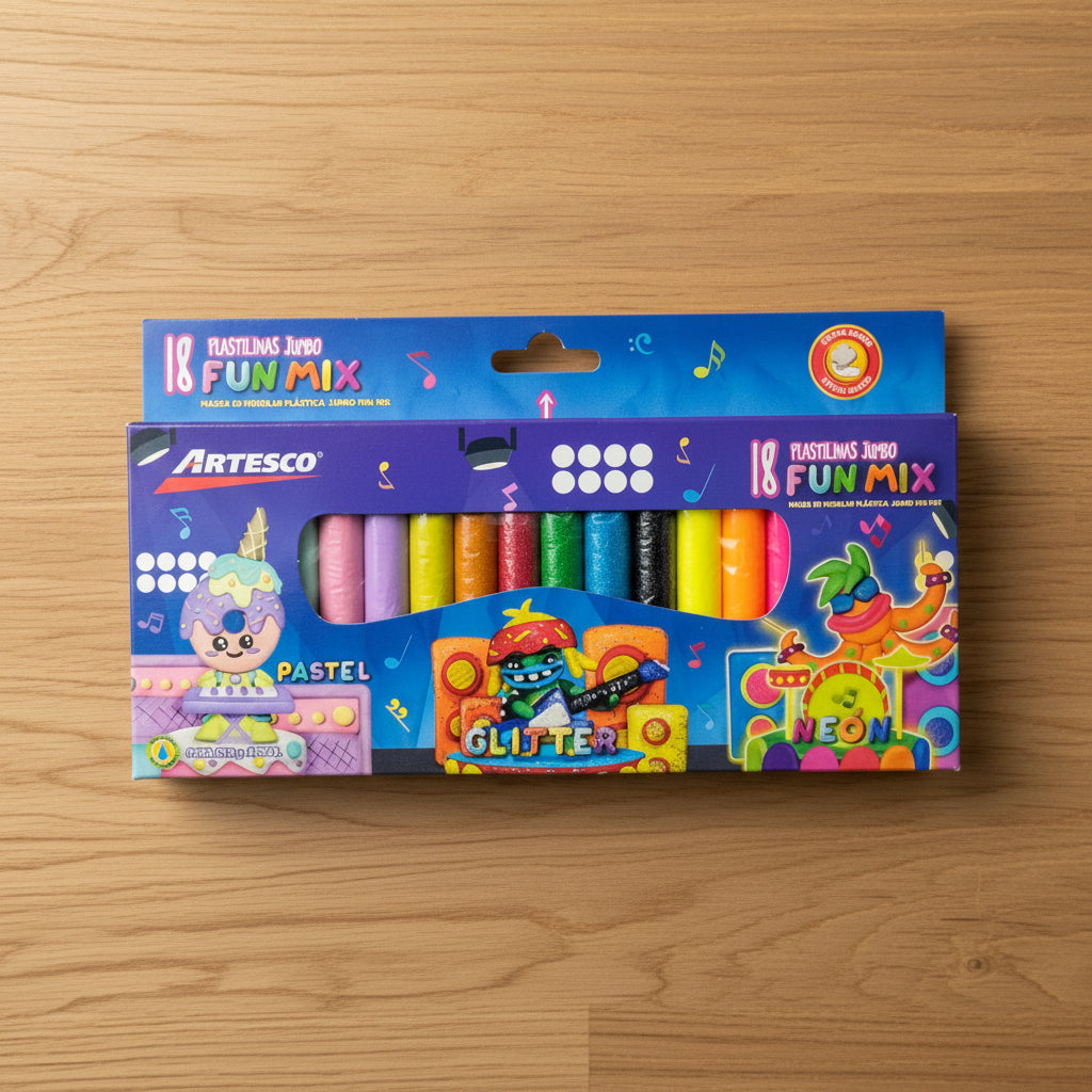 Plastilina Artesco x18 Jumbo Deluxe | CD 040326